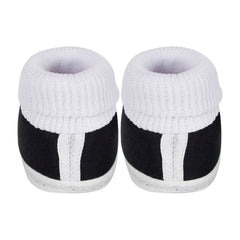 6 To 12 Months Baby Boys & Baby Girls Cute Soft Cotton Pre-Walker Shoes Booties (Black)-SK183