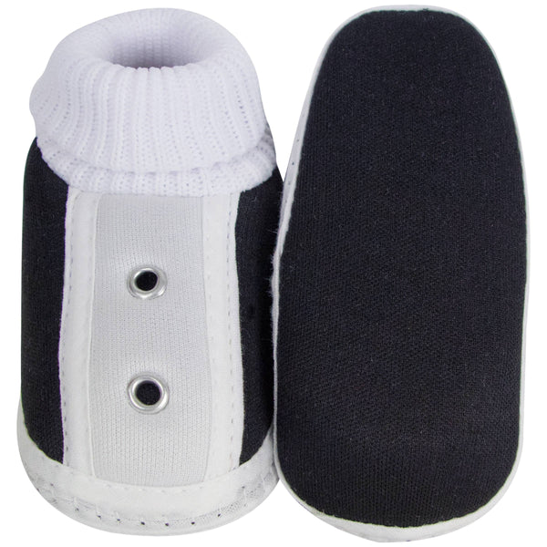 6 To 12 Months Baby Boys & Baby Girls Cute Soft Cotton Pre-Walker Shoes Booties (Black)-SK183