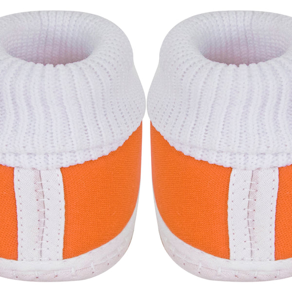 6 To 12 Months Baby Boys & Baby Girls Cute Soft Cotton Pre-Walker Booties (Orange)-SK184