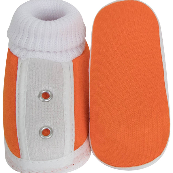 6 To 12 Months Baby Boys & Baby Girls Cute Soft Cotton Pre-Walker Booties (Orange)-SK184