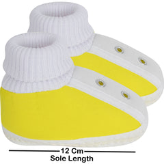 6 To 12 Months Baby Boys & Girls Cotton Pre-Walker Shoes Booties (Yellow)-SK185