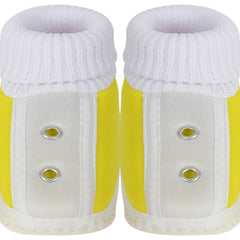 6 To 12 Months Baby Boys & Girls Cotton Pre-Walker Shoes Booties (Yellow)-SK185