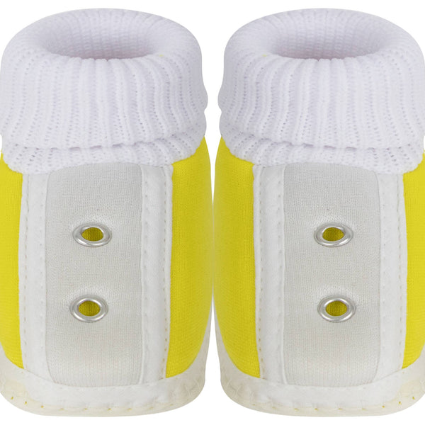 6 To 12 Months Baby Boys & Girls Cotton Pre-Walker Shoes Booties (Yellow)-SK185