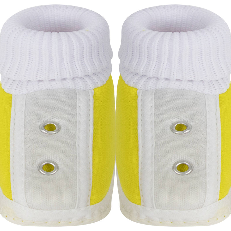 6 To 12 Months Baby Boys & Girls Cotton Pre-Walker Shoes Booties (Yellow)-SK185
