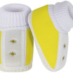 6 To 12 Months Baby Boys & Girls Cotton Pre-Walker Shoes Booties (Yellow)-SK185
