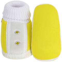 6 To 12 Months Baby Boys & Girls Cotton Pre-Walker Shoes Booties (Yellow)-SK185