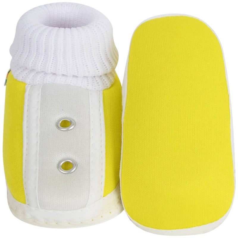 6 To 12 Months Baby Boys & Girls Cotton Pre-Walker Shoes Booties (Yellow)-SK185