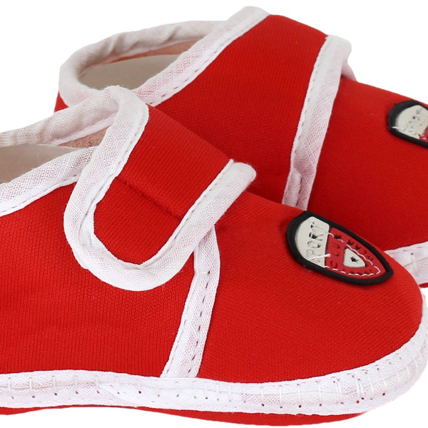 6 To 12 Months Baby Boys & Girls Soft Cotton Pre-Walker Sports Booties (Red, White)-SK186