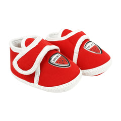 6 To 12 Months Baby Boys & Girls Soft Cotton Pre-Walker Sports Booties (Red, White)-SK186