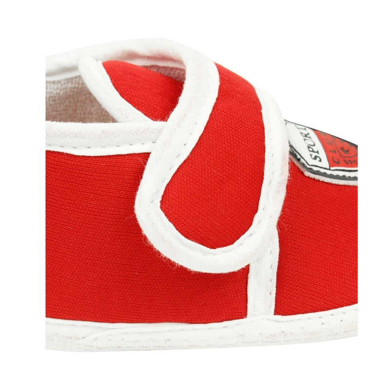 6 To 12 Months Baby Boys & Girls Soft Cotton Pre-Walker Sports Booties (Red, White)-SK186