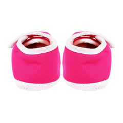 6 To 12 Months Baby Boys & Baby Girls Cute Soft Cotton Pre-Walker Sports Booties (Pink)-SK189