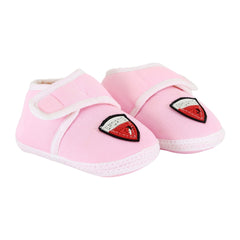 6 To 12 Months Baby Boys & Girls Soft Cotton Pre-Walker Sports Booties (White, Pink)-SK190