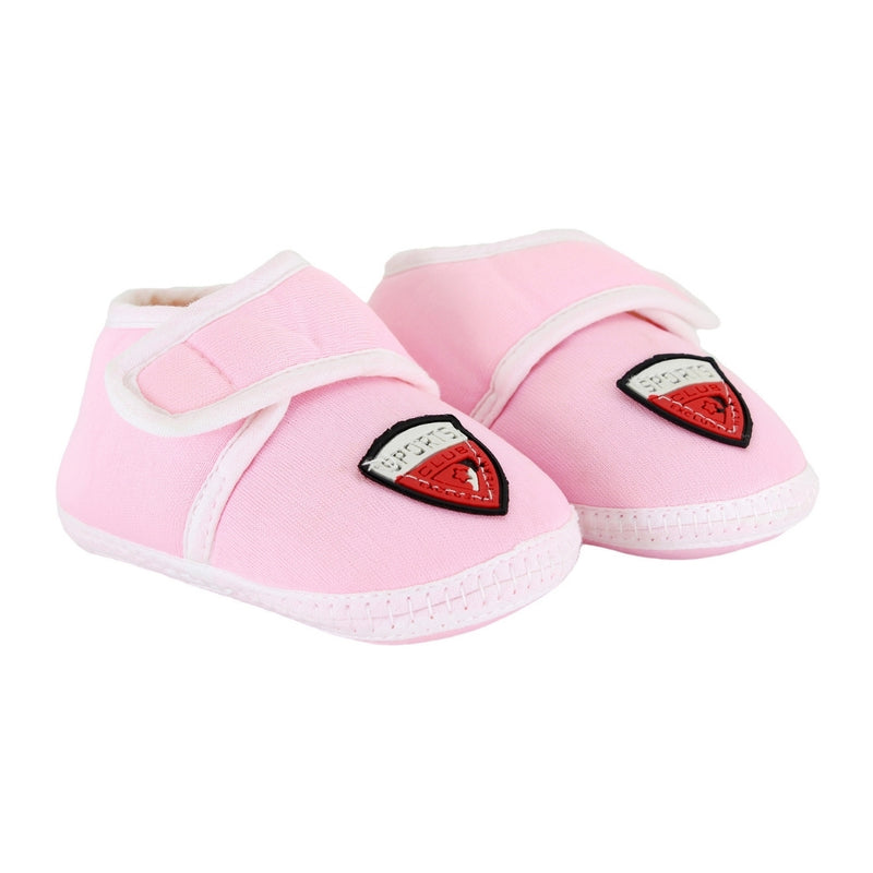 6 To 12 Months Baby Boys & Girls Soft Cotton Pre-Walker Sports Booties (White, Pink)-SK190