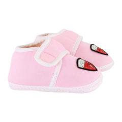 6 To 12 Months Baby Boys & Girls Soft Cotton Pre-Walker Sports Booties (White, Pink)-SK190