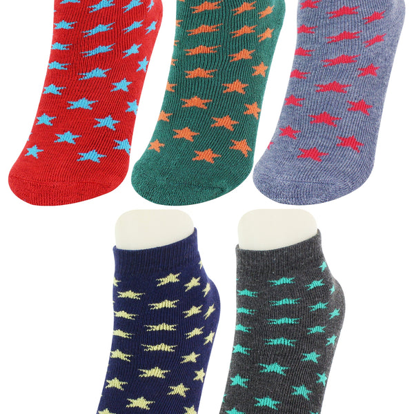 Boy's & Girl's 5 Pair Polka Dot Cotton Ankle Socks For 3 To 5 Years-SK726