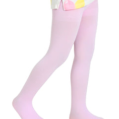 Non Transparent Solid Nylon Opaque Stockings Cum Footed Dance Stockings (Baby Pink)-STK191