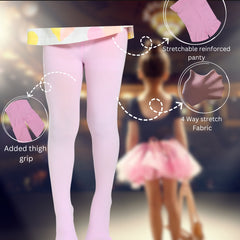 Non Transparent Solid Nylon Opaque Stockings Cum Footed Dance Stockings (Baby Pink)-STK191