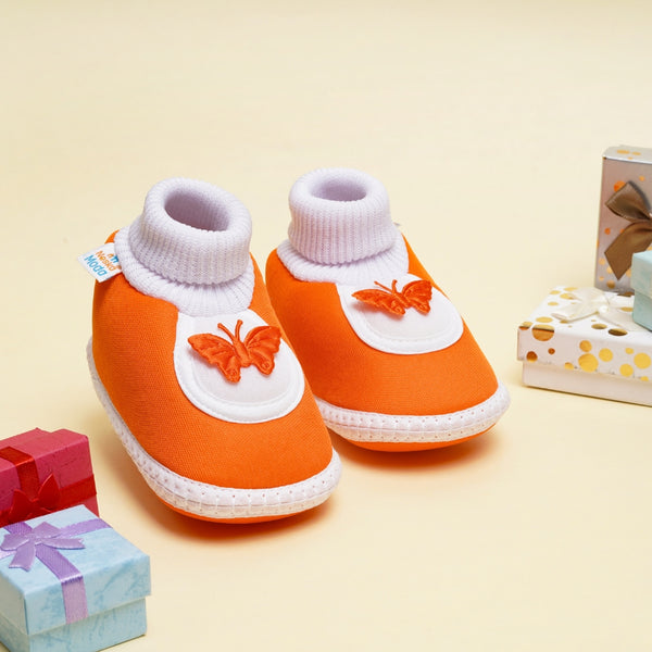 6 To 12 Months Baby Boys & Baby Girls Cute Soft Cotton Pre-Walker Butterfly Booties