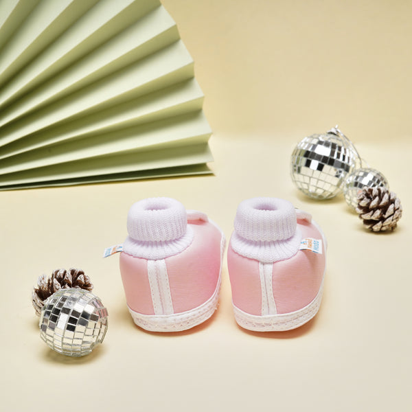6 To 12 Months Baby Boys & Girls Cute Soft Cotton Pre-Walker Rabbit Face Booties (Pink)-SK178