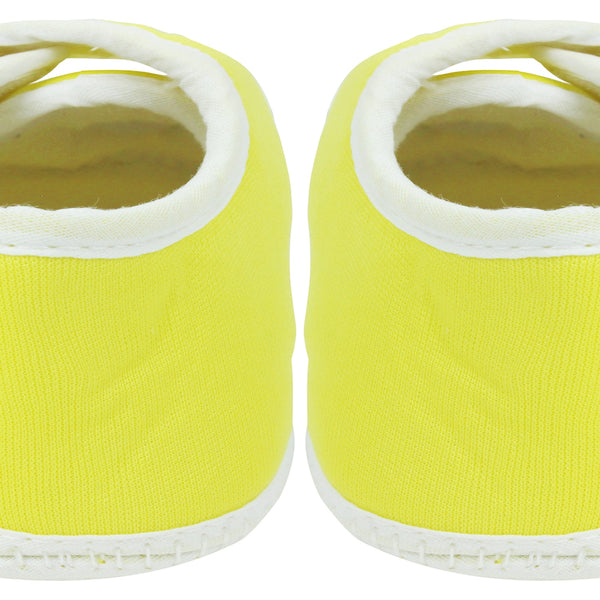 6 To 12 Months Baby Boys & Girls Soft Cotton Pre-Walker Sports Booties (White, Yellow)-SK187