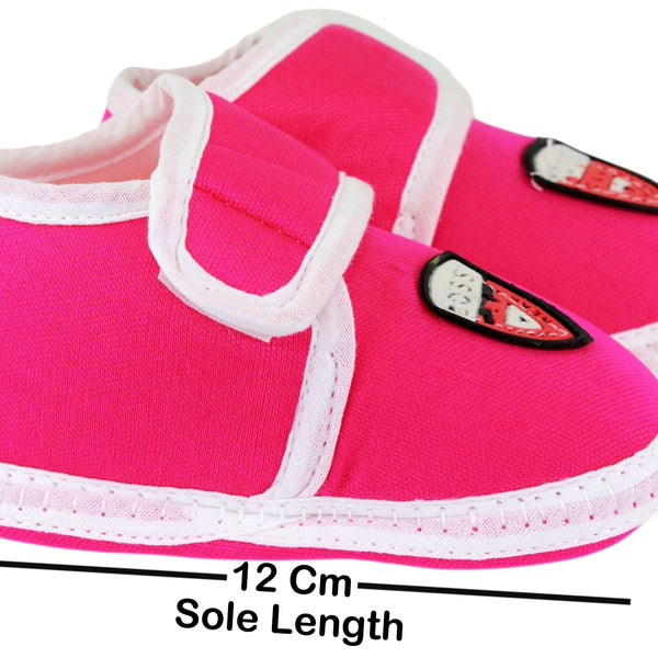 6 To 12 Months Baby Boys & Baby Girls Cute Soft Cotton Pre-Walker Sports Booties (Pink)-SK189