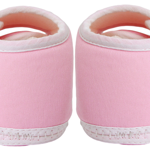 6 To 12 Months Baby Boys & Girls Soft Cotton Pre-Walker Sports Booties (White, Pink)-SK190