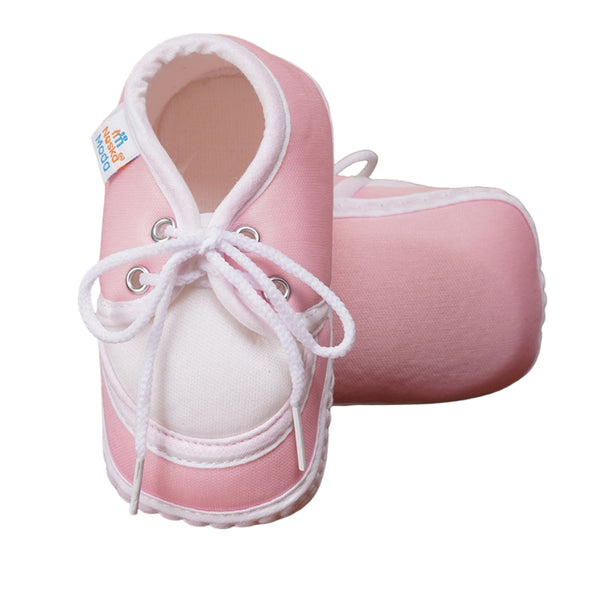 6 To 12 Months Baby Boys & Baby Girls Cute Soft Cotton Pre-Walker Lace Booties (Pink)-BT9