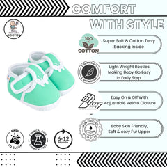 Neska Moda 6 To 12 Months Baby Boys & Girls Cotton Butterfly Velcro Booties