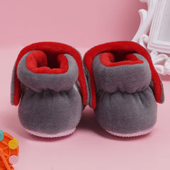 Baby Unisex Moon Mama Velvet Grey Velcro Shoes-BT3465