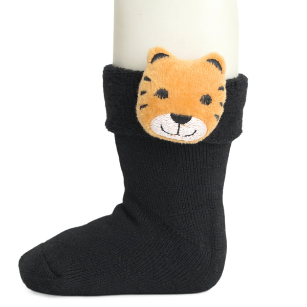 Baby Unisex Cotton Ankle Length Black Kids Tiger Face Socks-SK1476